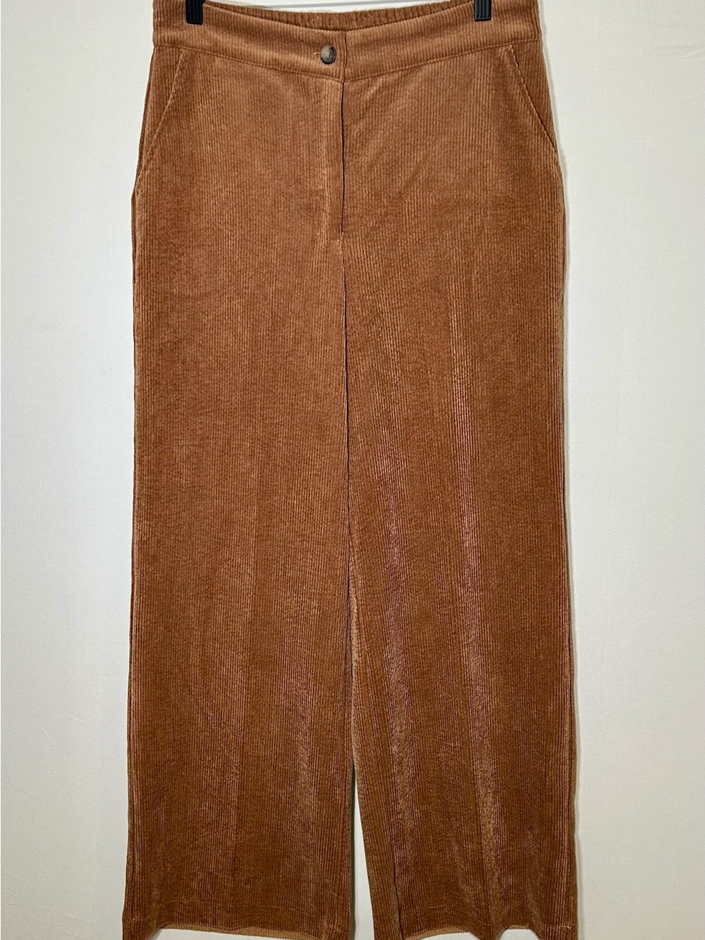 T Tahari Camel-Brown Wide-Leg Corduroy Pants Size 10 - Picture 2 of 15